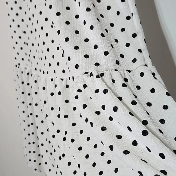 Zara Basics White Polka Dot Midi Dress – Size Small, Classic Fit & Flare - Picture 7 of 8